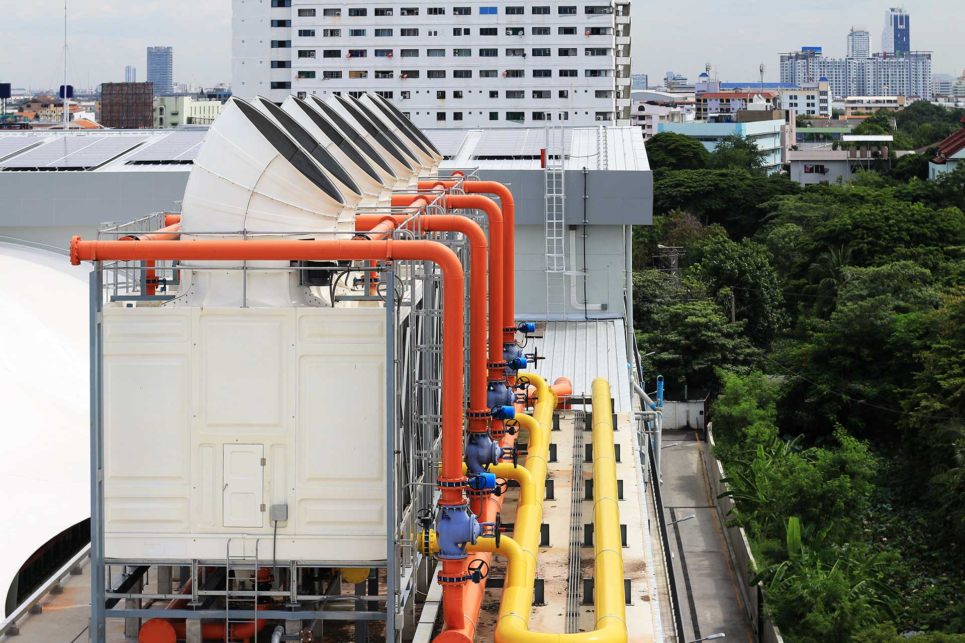 cooling tower on the roof